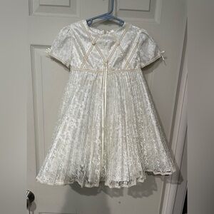 Miniature Bride Ivory Lace Girls Formal Dress